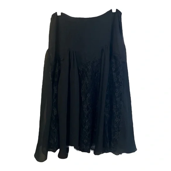 Odille Black Lace Pleated Dark Romantic Whimsigoth Skirt Size 8 RD1 - Picture 2 of 6